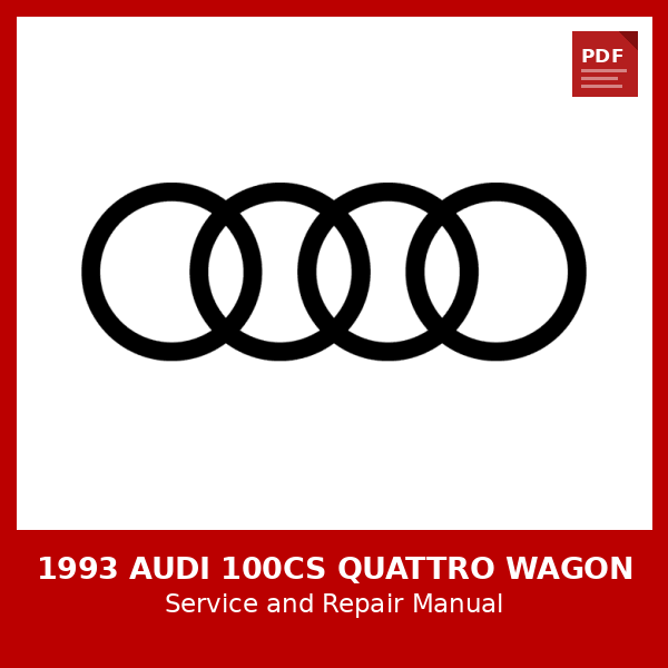 1993 Audi 100CS Quattro Wagon OEM Factory Repair Manual