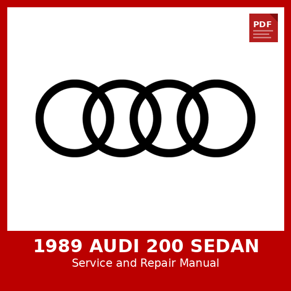 1989 Audi 200 Sedan OEM Factory Repair Manual