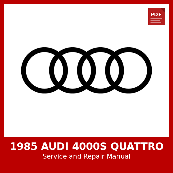 1985 Audi 4000S Quattro OEM Factory Repair Manual