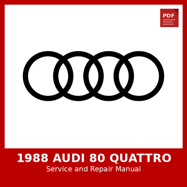 1988 Audi 80 Quattro OEM Factory Repair Manual