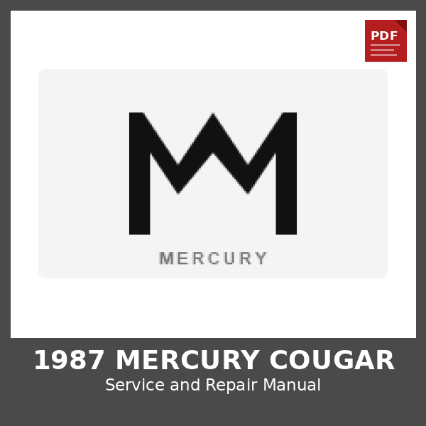 1987 Mercury Cougar OEM Factory Repair Manual