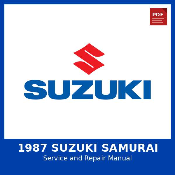 1987 Suzuki Samurai OEM Factory Repair Manual