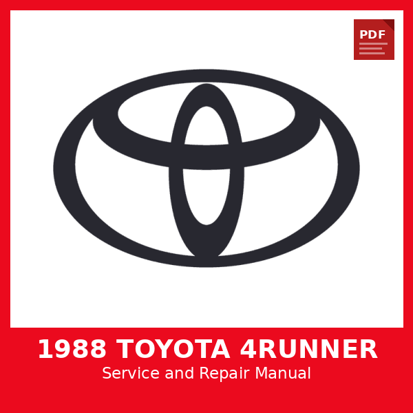 1988 Toyota 4Runner OEM Factory Repair Manual